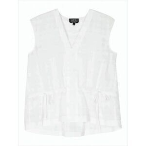 A.P.C. Linen-Cotton Blend Sleeveless Top